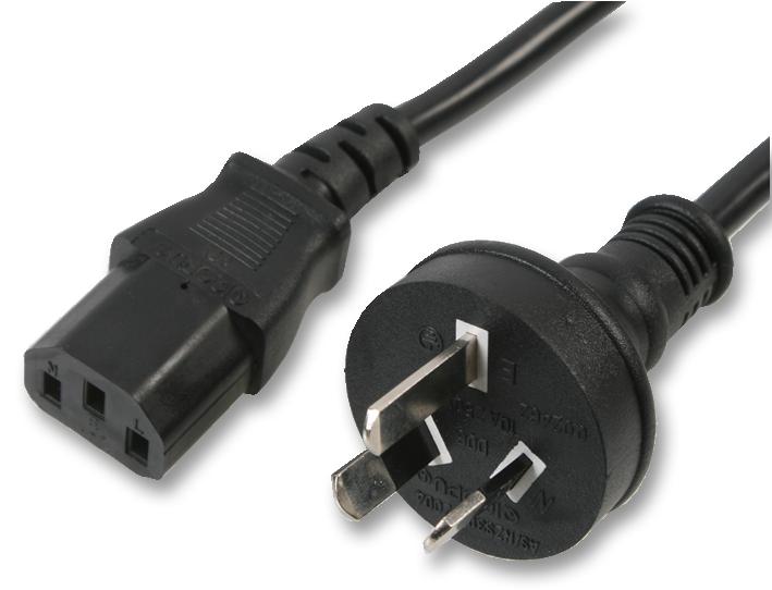 PE01101 Pro Elec Mains Power Cord Mains Plug Australia To IEC