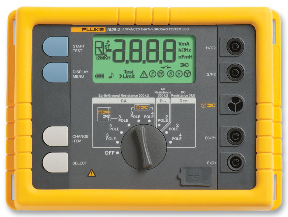 FLUKE 16252 Fluke Earth Ground Tester, 3 and 4 Pole, 0.02ohm to 19