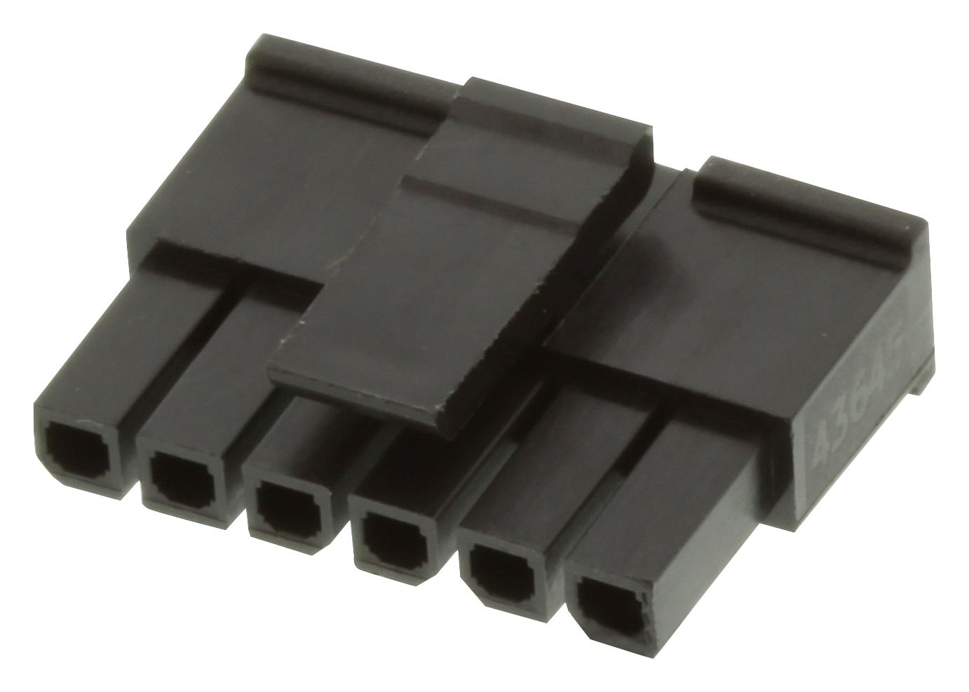 43645-0600 - Molex - Connector Housing, Single Row, Micro-Fit 3.0 43645