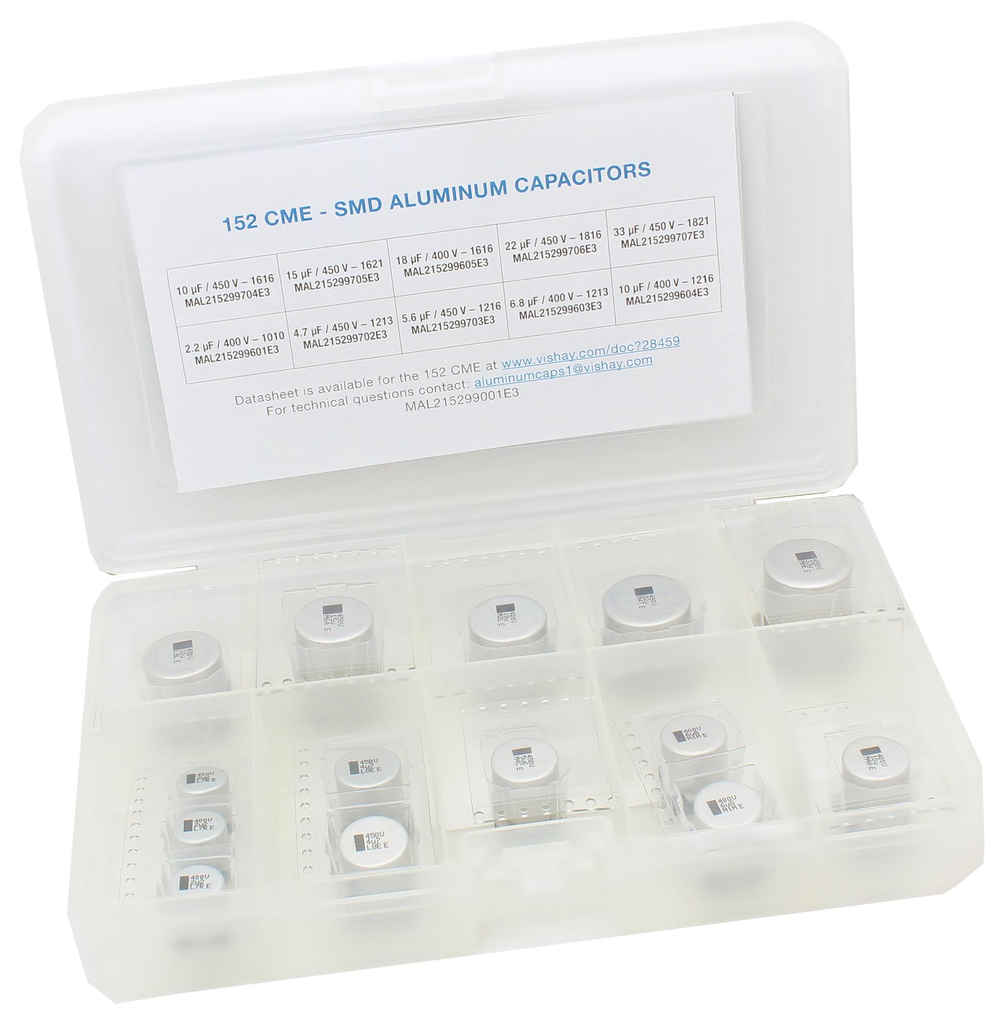 MAL215299001E3 Vishay Capacitor Kit, 2.2 µF to 33 µF, SMD Aluminium