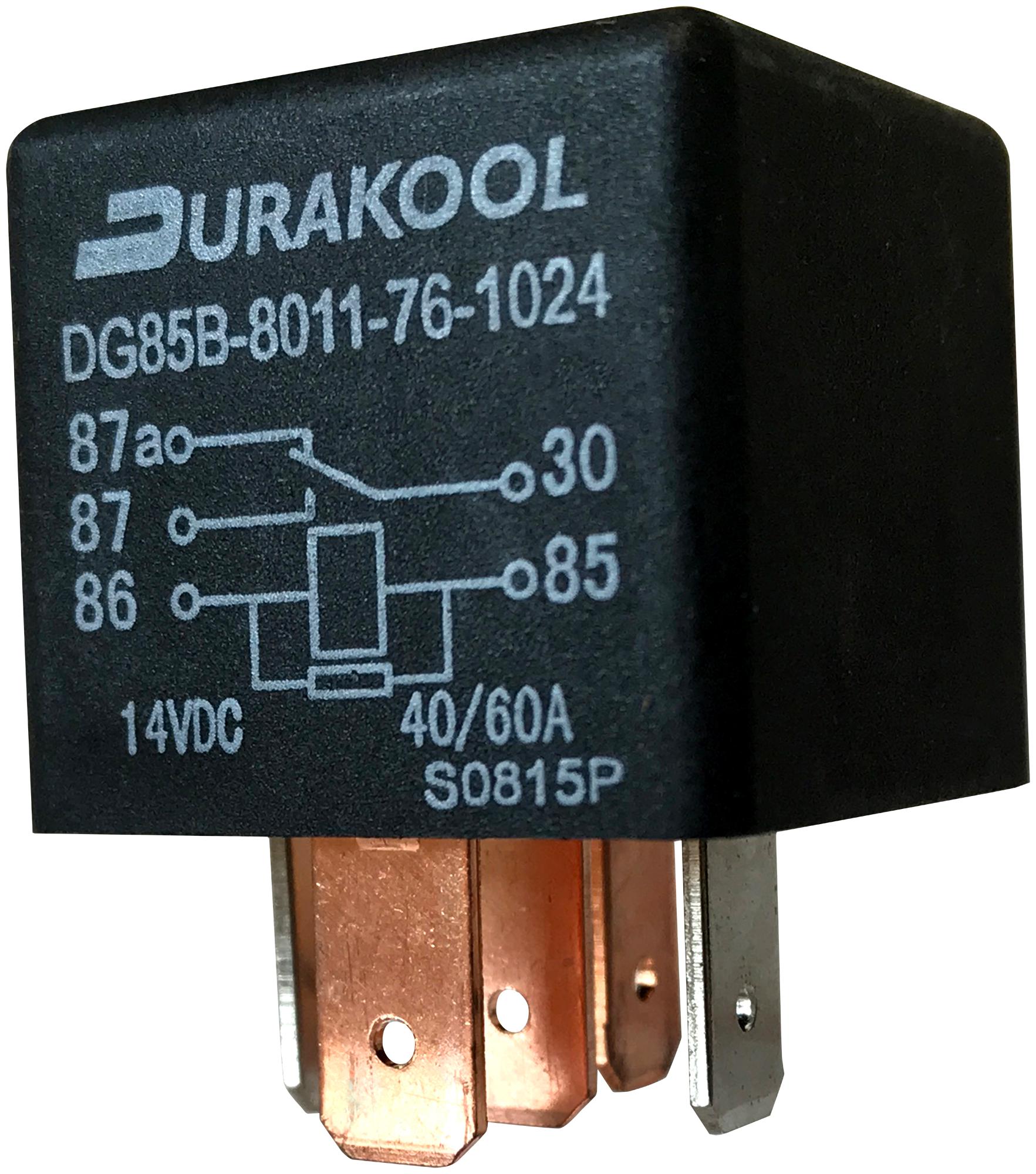 Relais Automobile DURAKOOL - 12V DC, 40A, Type SPDT - Référence DG85B-7011-76-1012-DR - Neuf