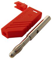 HIRSCHMANN TEST AND MEASUREMENT 934100101 Banana Test Connector, 4mm, Plug, Cable Mount, 24 A, 60 V, Nickel Plated Contacts, Red