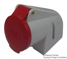 ILME PE1665PPB Pin & Sleeve Connector, 16 A, 415 V, Panel Mount, Outlet, 3P+N+E, Red