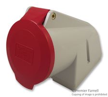 ILME PE3265PPB Pin & Sleeve Connector, 32 A, 415 V, Panel Mount, Outlet, 3P+N+E, Red