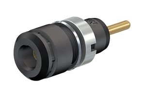 STAUBLI 65.9194-21 Banana Test Connector, 2mm, Receptacle, Panel Mount, 10 A, 600 V, Gold Plated Contacts, Black