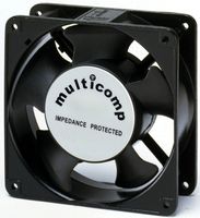 MULTICOMP MC19680 AC Axial Fan, 115V, Square, 120 mm, 38.5 mm, Precision Ball Bearing, 107 CFM