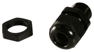 JACOB 50016M20PASW-F Cable Gland, IP68 5 Bar, M20 x 1.5, 10 mm, 14 mm, Nylon 6 (Polyamide 6), Black, IP68