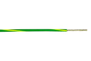 ALPHA WIRE 6713 GY005 Wire, Stranded, Hook Up, EcoGen™ EcoWire®, MPPE, Green, Yellow, 22 AWG, 7 x 30AWG, 100 ft