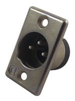 DELTRON COMPONENTS 703-0300 XLR Connector, 3 Contacts, Plug, Panel Mount, Silver Plated Contacts, Metal Body