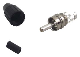 DELTRON COMPONENTS 413-0100 RCA (Phono) Audio / Video Connector, 1 Contacts, Plug, Silver Plated Contacts, Metal Body, Black