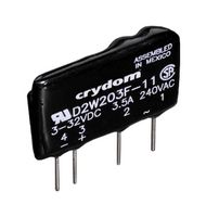 SENSATA/CRYDOM D2W202F Solid State Relay, D2W Series, SIP, SPST-NO, 2 A, 280 VAC, PCB, Through Hole, Zero Crossing