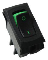 CARLING RSCA201-VB-B-9-G Rocker Switch, Off-On, SPST, Non Illuminated, Panel Mount, Black, RSC Series
