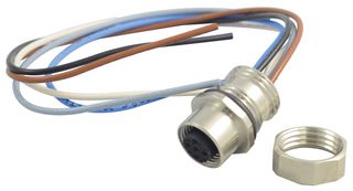 HIRSCHMANN ELKE 512 PG9P Sensor Cable, M12 Receptacle, Free End, 5 Positions, 200 mm, 8 ", E M12
