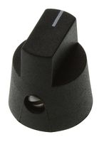 BULGIN LIMITED KX0606 Knob, Round Shaft, 6.4 mm, Thermoplastic, Round with Pointer, 14 mm