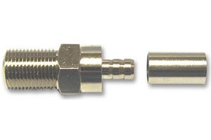 TE CONNECTIVITY 5-1814826-1 RF / Coaxial Connector, F Coaxial, Straight Bulkhead Jack, Crimp, 75 ohm