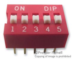 MULTICOMP PRO MCNDS-05V DIP / SIP Switch, 5 Circuits, Slide, Through Hole, SPST-NO, 24 V, 25 mA