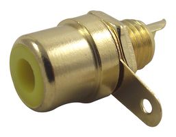 MULTICOMP PRO PSG01512 RCA (Phono) Audio / Video Connector, 2 Contacts, Socket, Gold Plated Contacts, Metal Body, Yellow
