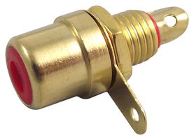 MULTICOMP PRO PSG01511 RCA (Phono) Audio / Video Connector, 2 Contacts, Jack, Gold Plated Contacts, Metal Body, Red