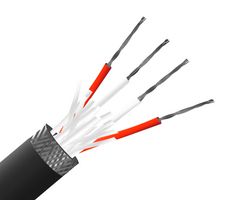 LABFACILITY WC-052 X10 Thermocouple Wire, PFA Insulated, Screened, 4 Core, Type RTD, 7 x 0.2mm, 10 m