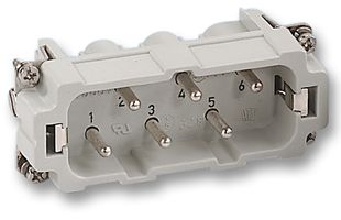 TE CONNECTIVITY - HTS 1-1104204-1 Heavy Duty Connector, 16+PE Signal, HTS, Insert, 6 Contacts, 10, Plug, Screw Pin