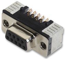 HARTING 09 55 156 6611741 D Sub Connector, DB9, Standard, Receptacle, 9 Contacts, DE, Solder