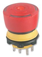 EAO 84-5030.0020 Emergency Stop Switch, SPST-1NO / 1NC, On-Off, Quick Connect, Solder, 3 A, 250 V, 250 V