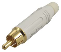 AMPHENOL AUDIO ACPR-WHT RCA (Phono) Audio / Video Connector, 2 Contacts, Plug, Gold Plated Contacts, Metal Body, White
