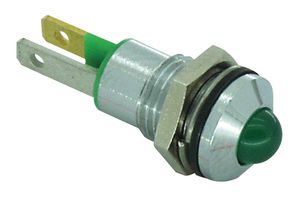 CML INNOVATIVE TECHNOLOGIES 190403Z1 LED Panel Mount Indicator, Satin Chrome Bezel, Green, 24 V, 8 mm, 18 mA, 29 mcd, IP67