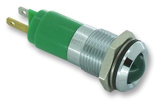 CML INNOVATIVE TECHNOLOGIES 192103Z1 LED Panel Mount Indicator, Satin Chrome Bezel, Green, 24 V, 14 mm, 30 mA, 70 mcd