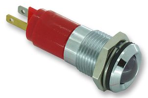 CML INNOVATIVE TECHNOLOGIES 192D0350 LED Panel Mount Indicator, Satin Chrome Bezel, Red, 24 V, 12 mm, 17 mA, 400 mcd, IP67