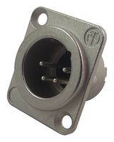NEUTRIK NC4MD-LX XLR Connector, 4 Contacts, Plug, Panel Mount, Silver Plated Contacts, Metal Body, DLX