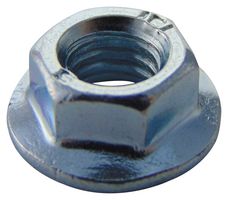 TR FASTENINGS M5- SFST-Z100- Flange Nut, Serrated, M5, Steel, Bright Zinc Plating, 100 Pack