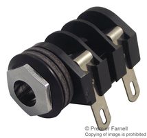 CLIFF ELECTRONIC COMPONENTS S4SNS Phone Audio Connector, 2 Contacts, Jack, 6.35 mm, Through Hole Mount, Nickel Plated Contacts