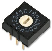MULTICOMP PRO MCRH2AF-16R Rotary Coded Switch, Through Hole, 16 Position, 24 VDC, Hexadecimal, 25 mA