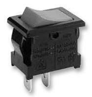 NKK SWITCHES JWS11RAA Rocker Switch, On-None-Off, SPST, Non Illuminated, Panel Mount, Black, JWS Series