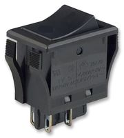 NKK SWITCHES JWM11RAA Rocker Switch, On-None-Off, SPST, Non Illuminated, Panel Mount, Black, JW Series
