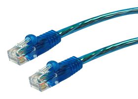 VIDEK 2965-0.5IM Ethernet Cable, Patch Lead, Cat5e, RJ45 Plug to RJ45 Plug, Blue, 500 mm
