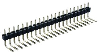 MULTICOMP PRO 2211R-22G Pin Header, Board-to-Board, 2.54 mm, 1 Rows, 22 Contacts, Through Hole Right Angle, 2211R