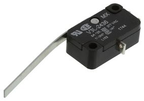 HONEYWELL V3L-2436 Microswitch, Snap Action, Lever, SPDT, Quick Connect, Solder, 5 A, 250 V