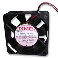 NMB TECHNOLOGIES 2408NL-05W-B50-L00 DC Axial Fan, 24 V, Square, 60 mm, 20 mm, Ball Bearing, 17.6 CFM