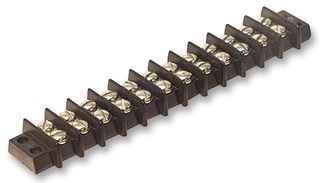 CINCH CONNECTIVITY SOLUTIONS 12-140 Panel Mount Barrier Terminal Block, 2 Row, 12 Ways, 16 AWG, 9.53 mm, 15 A