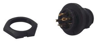 SWITCHCRAFT/CONXALL EN3P4MX Circular Connector, Sealed Circular Connector, EN3 Series, Panel Mount Receptacle, 4 Contacts
