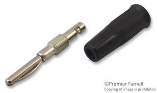 RADIALL R921330 Banana Test Connector, 2mm, Plug, 10 A, Nickel Plated Contacts, Black