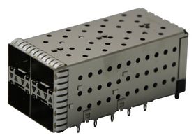 TE CONNECTIVITY 2007637-5 Cage & Connector, SFP+, 2 x 2 (Stacked), Without Heat Sink, With Light Pipe, Through Hole, Press-Fit
