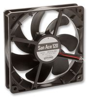 SANYO DENKI 9S1212L4011 DC Axial Fan, 12 V, Square, 120 mm, 25 mm, Ball Bearing, 48.1 CFM