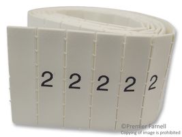 PRO POWER LHS12-4TW/2 Wire Marker, Pre Printed Heat Shrinkable Sleeve, 2, PO (Polyolefin), White, 5mm x 20mm, 12 mm