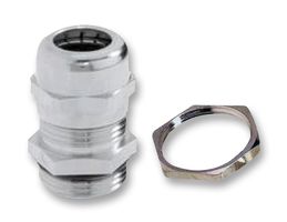 PRO POWER 52015720 + 52003510 Cable Gland, PG11, 4 mm, 10 mm, Brass, Metallic - Nickel Finish, IP68, IP69K