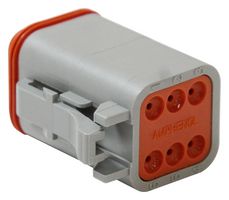 AMPHENOL SINE/TUCHEL AT06-6S Automotive Connector Housing, AT Series, Plug, 6 Ways, AT Series Socket Contacts