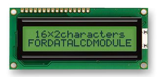 FORDATA FC1602N04-RNNYBW-16SE Alphanumeric LCD, 16 x 2, Black on Yellow / Green, 3V, English, Japanese, Reflective