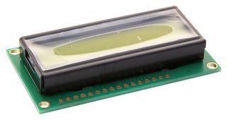 FORDATA FC1602L00-FHYYBW-51SK Alphanumeric LCD, 16 x 2, Black on Yellow / Green, 5V, English, Euro, Transflective